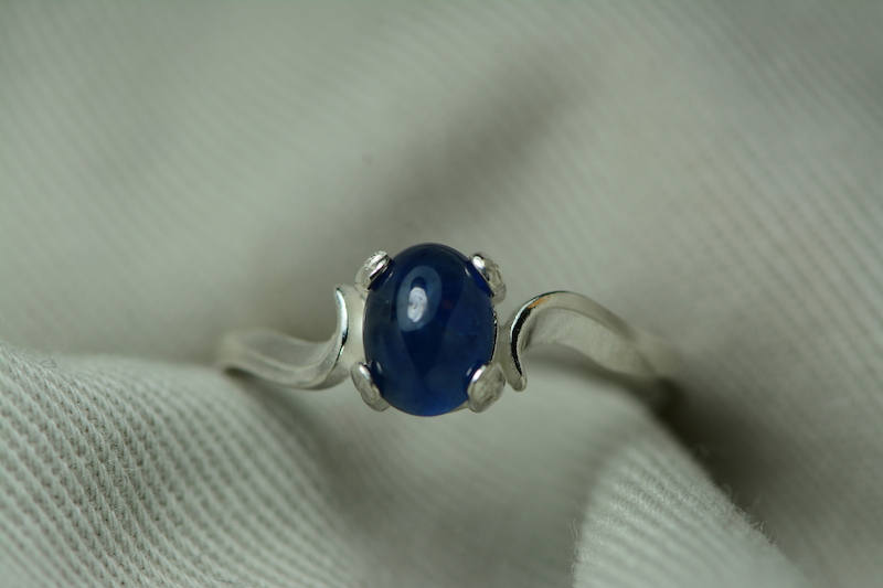 Sapphire Ring, Blue Sapphire Cabochon Ring 1.30 Carat Appraised at 575.00, September Birthstone, Real Sapphire Jewelry, Oval Cut
