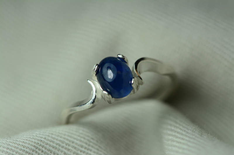 Sapphire Ring, Blue Sapphire Cabochon Ring 1.30 Carat Appraised at 575.00, September Birthstone, Real Sapphire Jewelry, Oval Cut