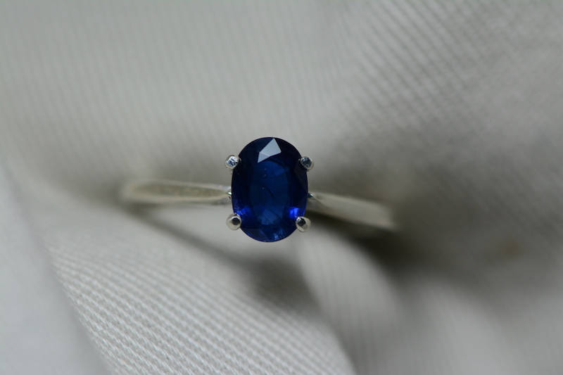Sapphire Ring, Blue Sapphire Solitaire Ring 1.00 Carat Appraised at 800.00, September Birthstone, Natural Sapphire Jewelry, Oval Cut