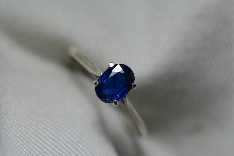 Sapphire Ring, Blue Sapphire Solitaire Ring 1.00 Carat Appraised at 800.00, September Birthstone, Natural Sapphire Jewelry, Oval Cut