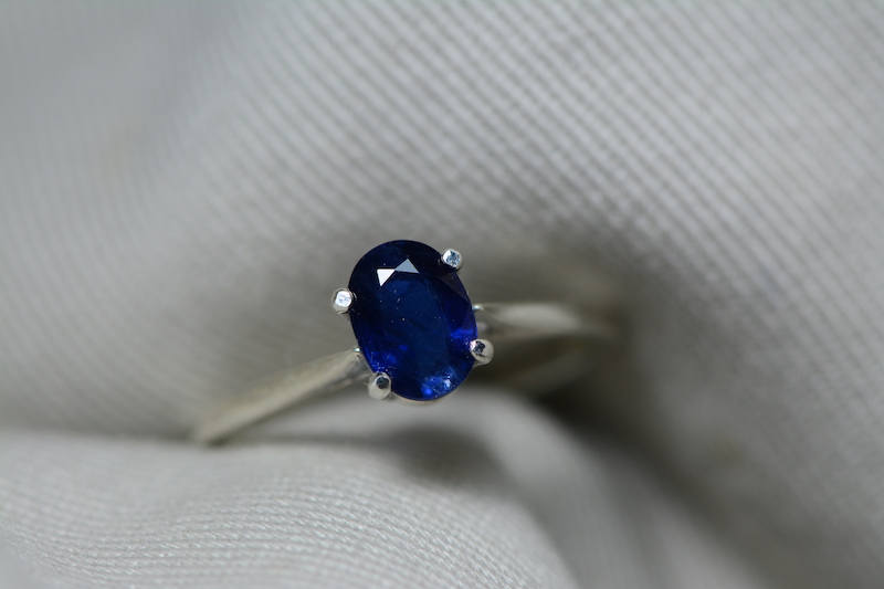 Sapphire Ring, Blue Sapphire Solitaire Ring 1.00 Carat Appraised at 800.00, September Birthstone, Natural Sapphire Jewelry, Oval Cut