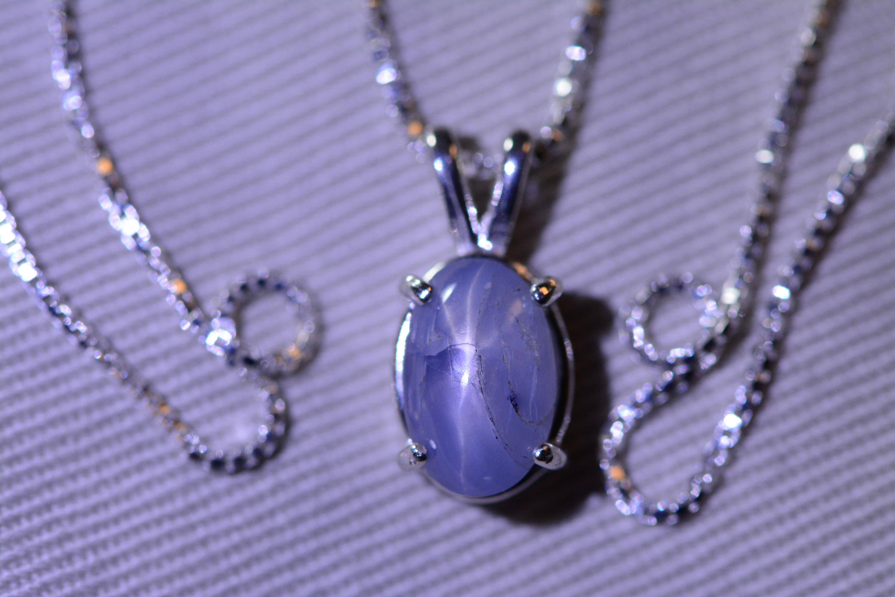Star Sapphire Necklace, Certified Genuine 3.50 Carat Star Sapphire Cabochon Pendant Appraised at 1,050.00, September Birthstone