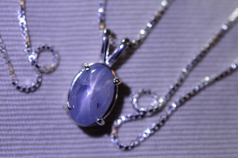 Star Sapphire Necklace, Certified Genuine 3.50 Carat Star Sapphire Cabochon Pendant Appraised at 1,050.00, September Birthstone