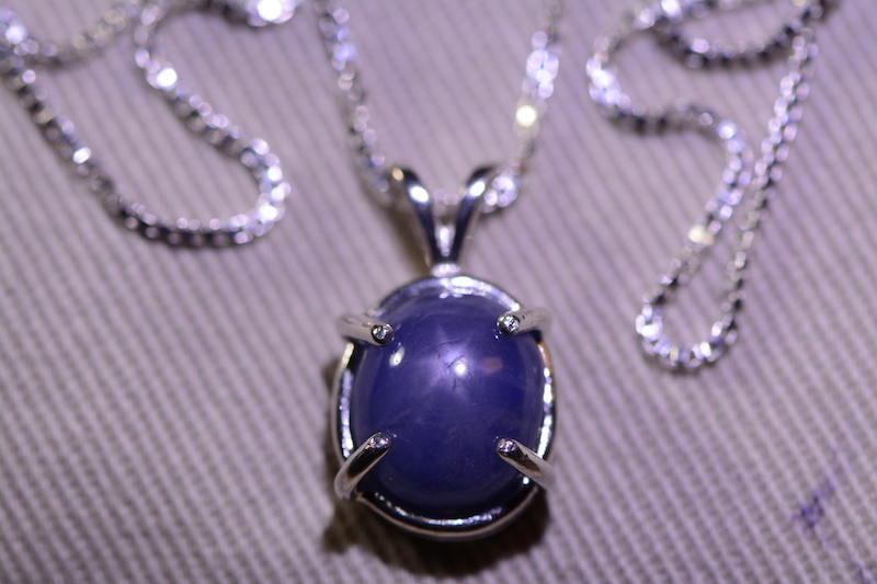 Star Sapphire Necklace, Certified Genuine 6.00 Carat Star Sapphire Cabochon Pendant Appraised at 1,800.00, September Birthstone