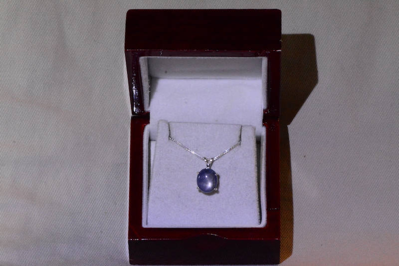 Star Sapphire Necklace, Certified Genuine 7.01 Carat Star Sapphire Cabochon Pendant Appraised at 2,100.00, September Birthstone