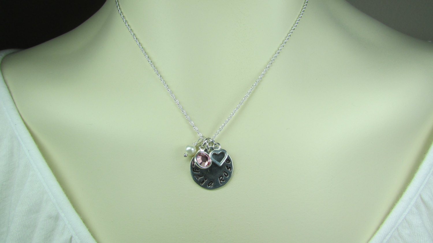 Birthstone Mothers Necklace Personalized Name Necklace Name Plate Monogram Necklace Initial Necklace Personalized Jewelry Gifts for Mom