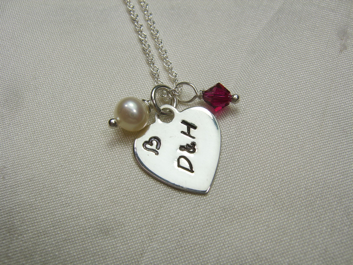 Initial Necklace Birthstone Necklace Heart Couples Necklace Personalized Necklace Monogram Necklace Gift for Mom Necklace