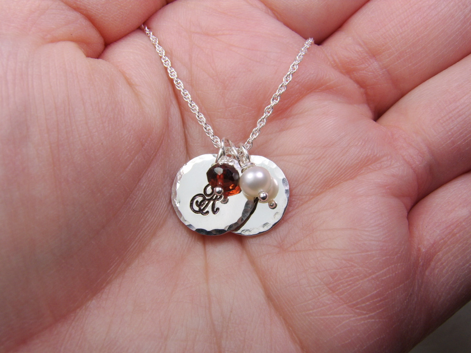 Initial Necklace Personalized Necklace Monogram Necklace Mothers Necklace Family Birthstone Necklace Personalized Jewelry Gift