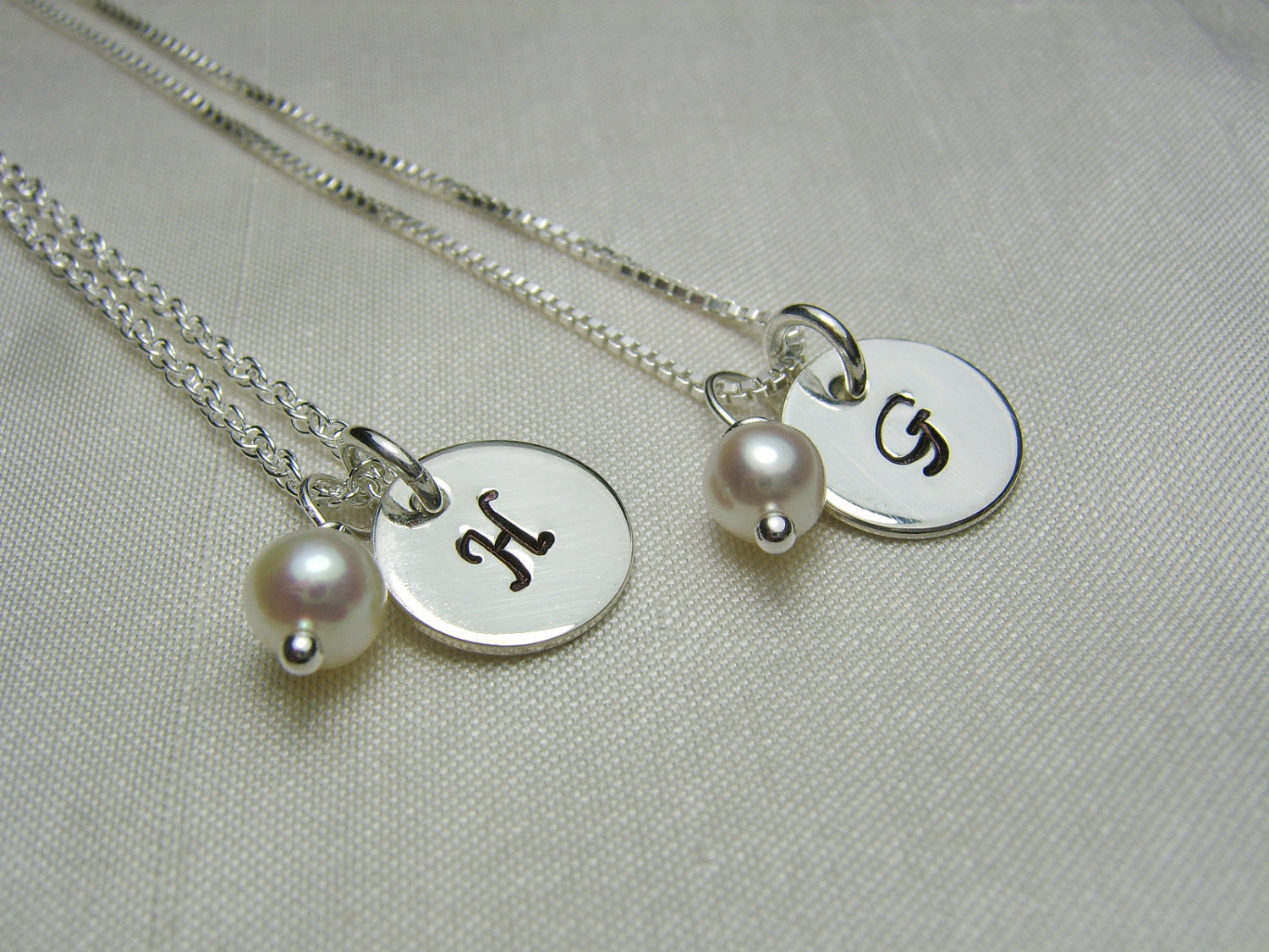 Initial Necklace Sterling Silver Monogram Necklace Bridesmaid Jewelry Bridesmaid Gift Birthstone Mothers Personalized Jewelry
