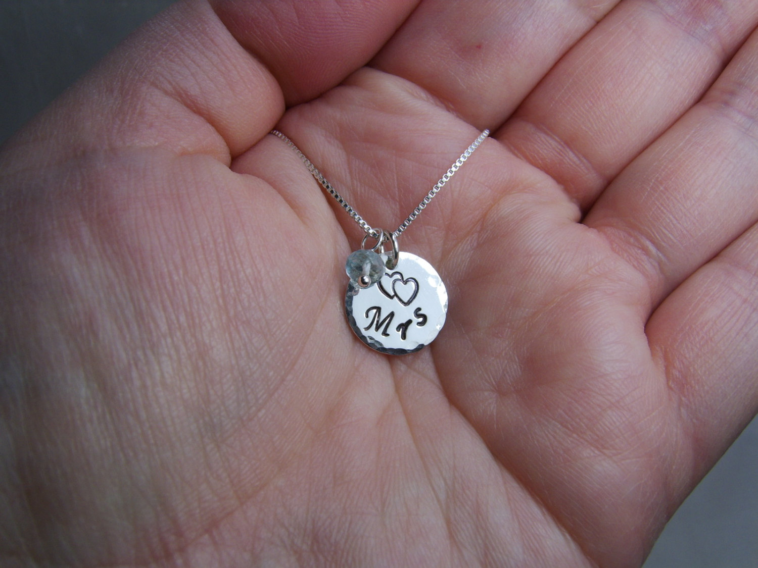 Monogram Necklace Mrs Necklace Birthstone Necklace New Bride Gift Newlywed Necklace Bridal Necklace Wedding Jewelry Bridal Shower Gift