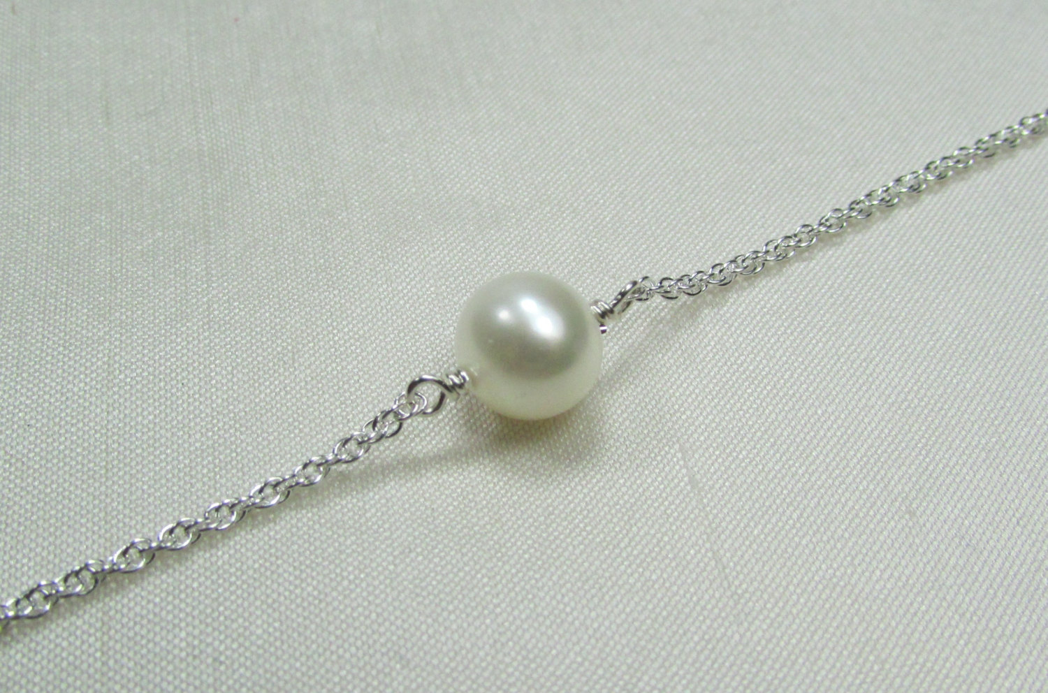 Real Pearl Necklace Bridesmaid Jewelry Single Pearl Necklace Bridesmaid Necklace Bridesmaid Gift Wedding Jewelry Pearl Bridal Necklace