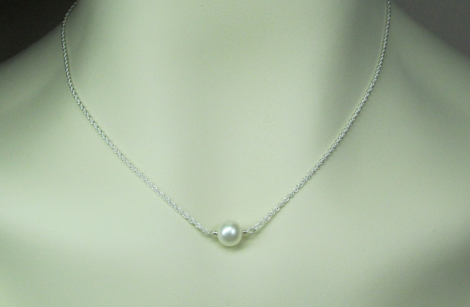 Real Pearl Necklace Bridesmaid Jewelry Single Pearl Necklace Bridesmaid Necklace Bridesmaid Gift Wedding Jewelry Pearl Bridal Necklace