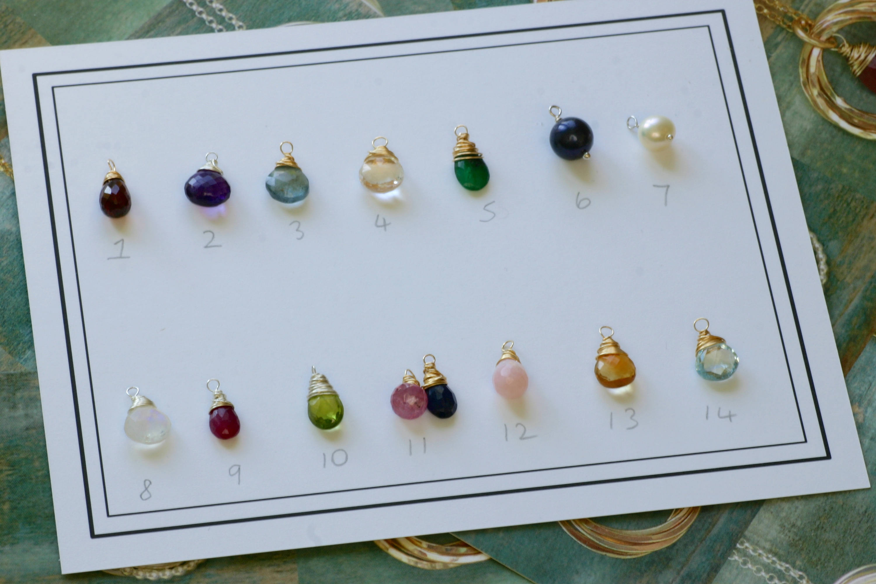 Childrens name necklace with birthstone, gift for wife, mom gift, necklace with kids names and birthstone - Lilia