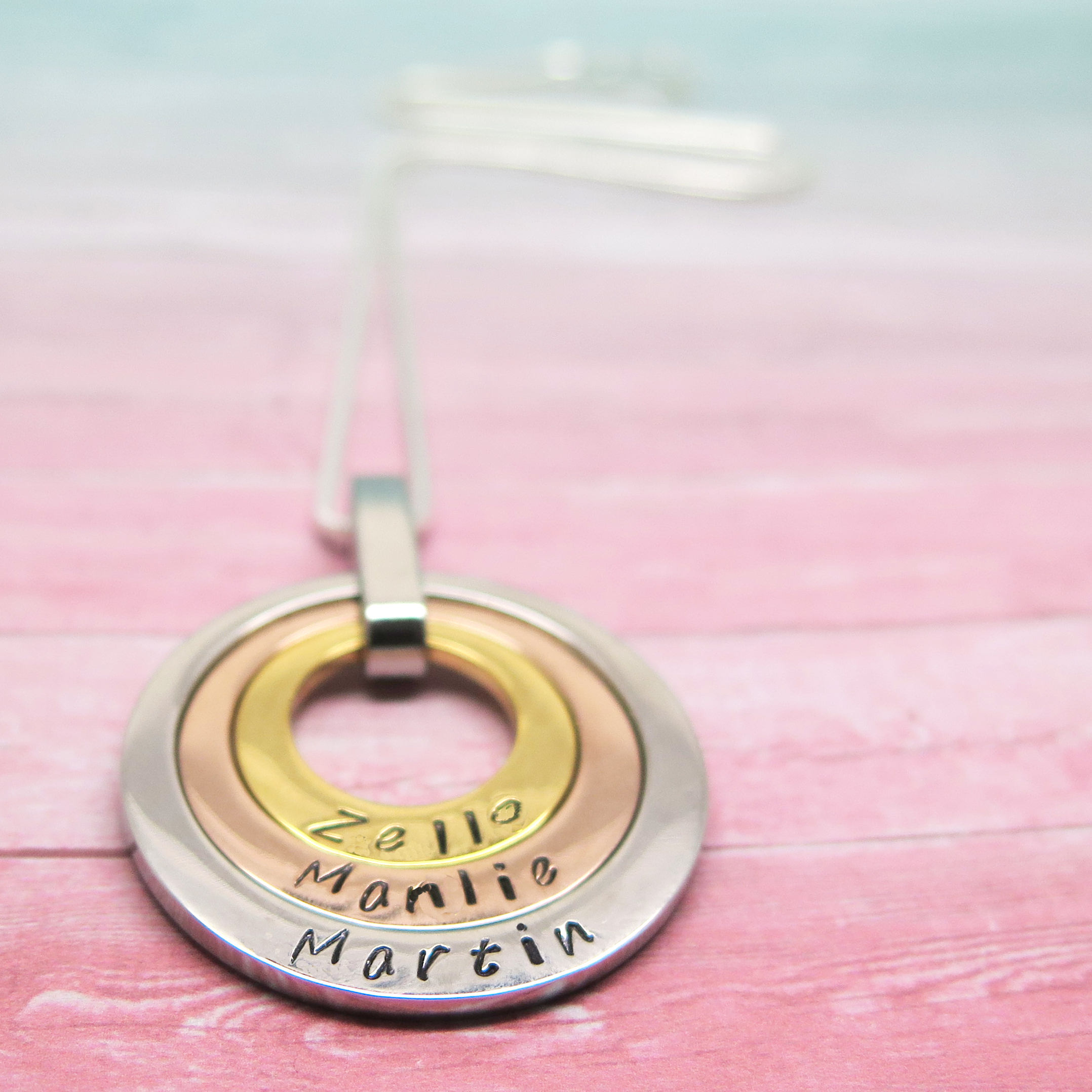 Christmas Gift for Mom - Kids Name Necklace - Gift for her - Name Necklace -  Anniversary Gift - Hand Stamped Jewelry - Mom Necklace