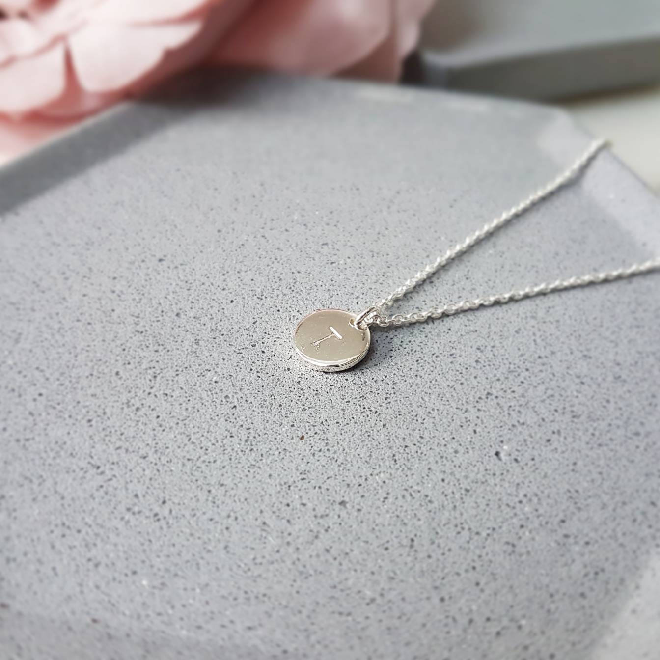 Personalised sterling silver initial necklace, silver initial necklace, silver mongram necklace, silver letter necklace