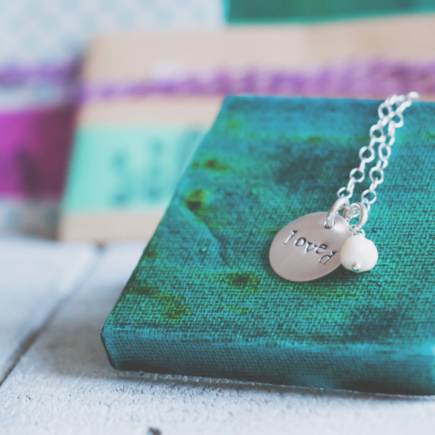 Personalized Round One Little Word, Name, Date, or Roman Numeral Necklace : Gift for Woman, Mom or Friend {Hand Stamped Sterling Silver}