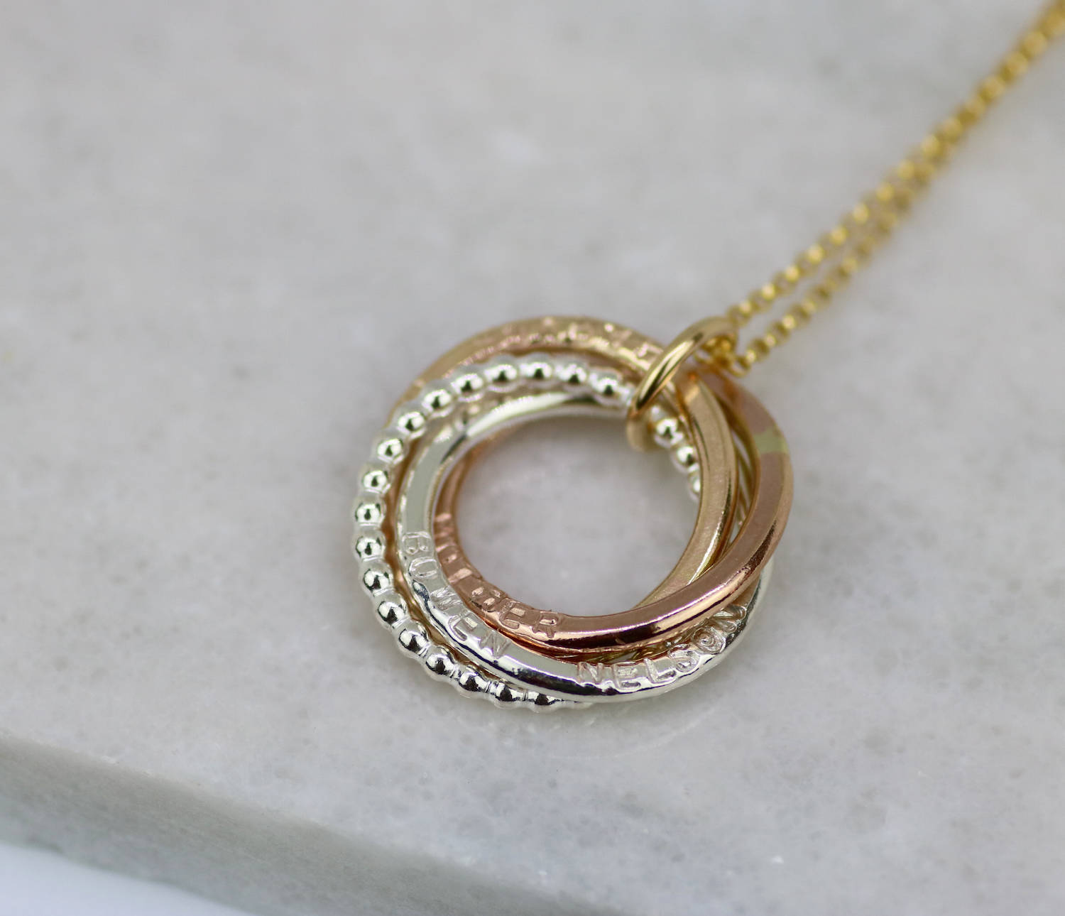 Personalized necklace with kids names, Christmas gift for wife, mom necklace rose gold, family necklace - Lilia