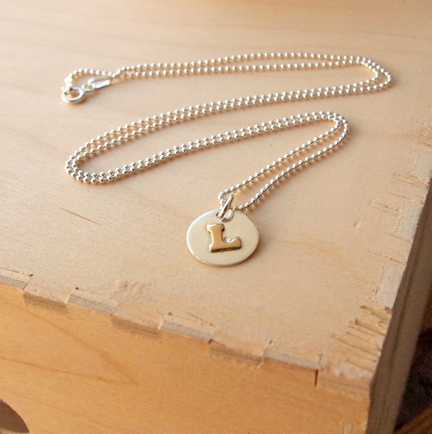 Silver Initial Necklace - Sterling Silver - Personalised letter pendant - Monogram Pendant Necklace - Silver Name Necklace - Alphabet Charms