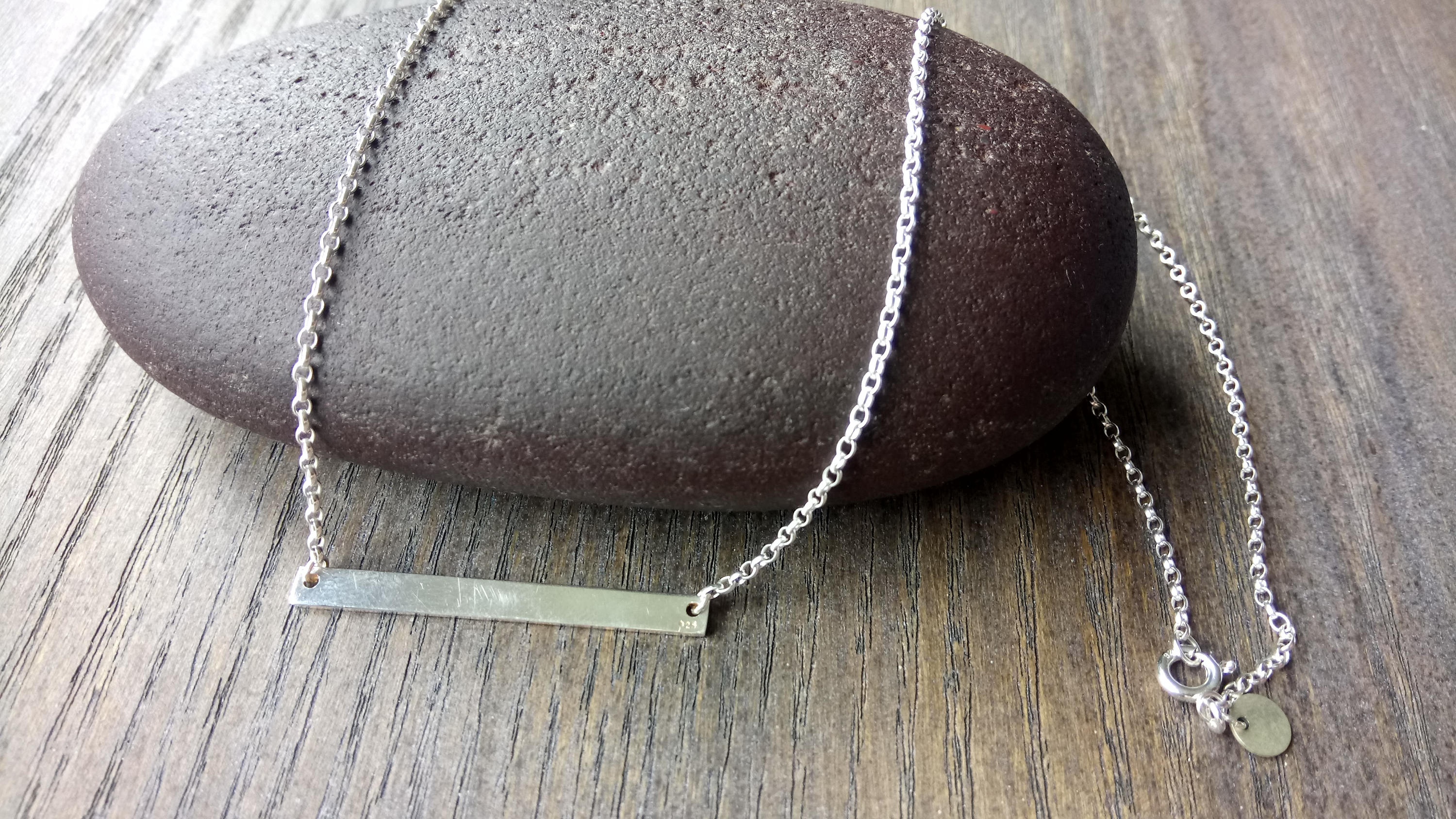 Sterling silver banner necklace