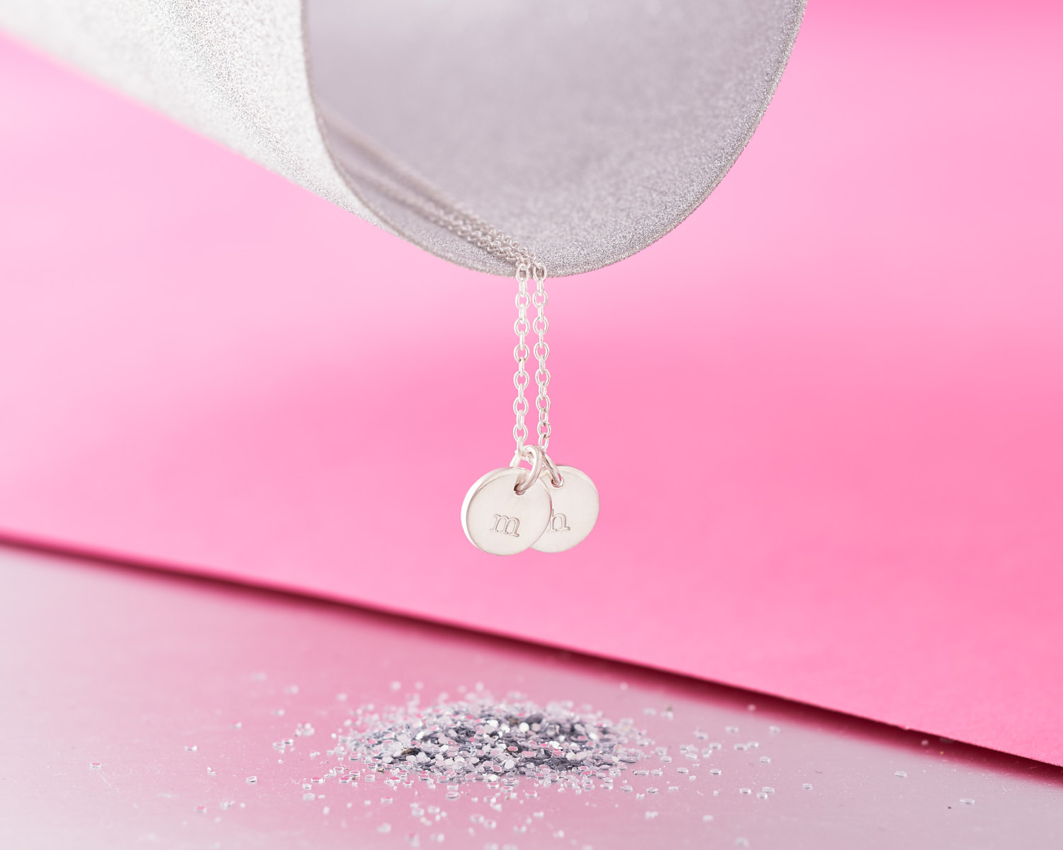 Tiny Initial Necklace - Two Initials - Sterling Silver - Necklace with Two Initials - Layering Necklace - Initial Pendant - Hand Stamped