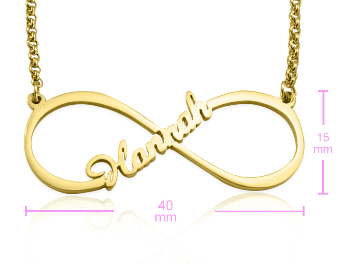 Personalised Single Infinity Name Necklace - 18ct Gold Plated - All Birthstone&trade;