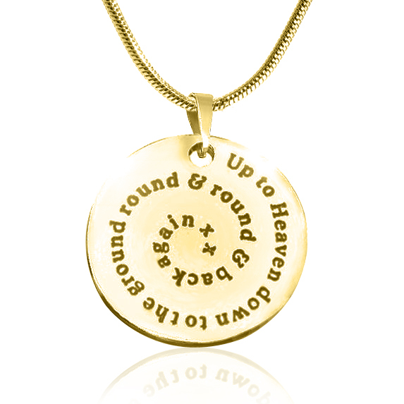 Personalised Swirls of Time Disc Necklace - 18ct Gold Plated - All Birthstone&trade;