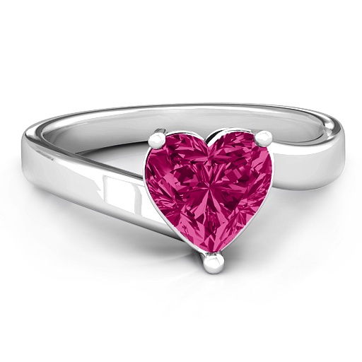 Passion  Large Heart Solitaire Ring - All Birthstone&trade;