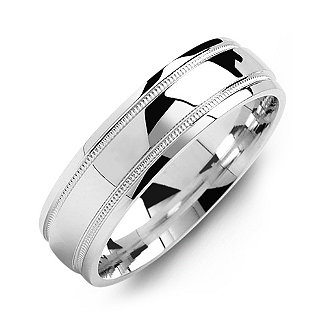 Classic Dome High-Polish Milgrain Men's Ring - All Birthstone&trade;
