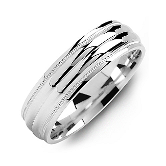 Classic Two-Line Milgrain Men's Ring - All Birthstone&trade;