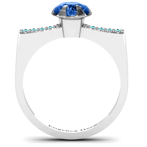 Square Shoulder with Illusion Setting Ring - All Birthstone&trade;