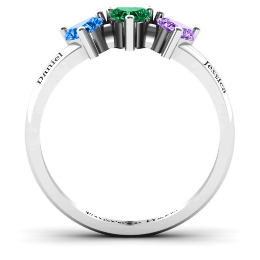 Triple Heart Stone Ring  - All Birthstone&trade;