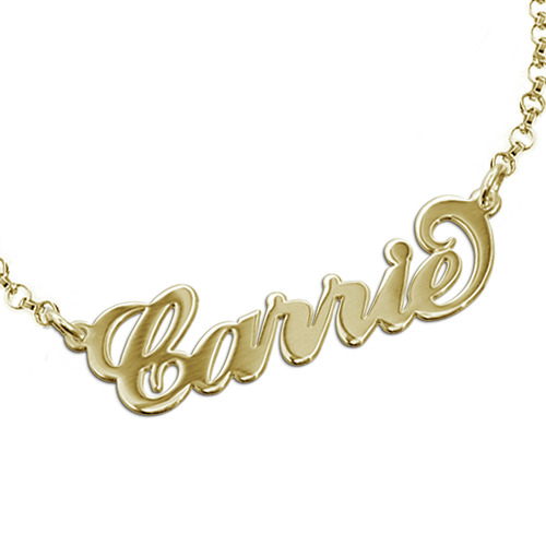 18ct Gold-Plated Silver &quot;Carrie&quot; Name Bracelet/Anklet - All Birthstone&trade;
