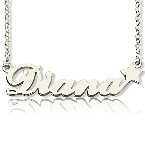 Personalised Letter Necklace Name Necklace Sterling Silver - All Birthstone&trade;