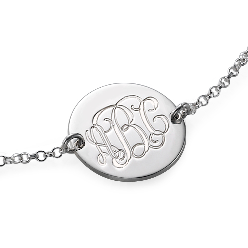 Sterling Silver Monogram Bracelet/Anklet - All Birthstone&trade;