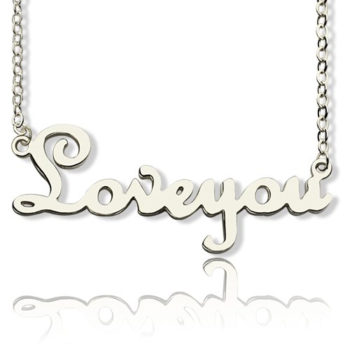 Personalised Sterling Silver Cursive Name Necklace - All Birthstone&trade;