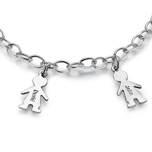 Sterling Silver Engraved Mothers Day Bracelet/Anklet - All Birthstone&trade;