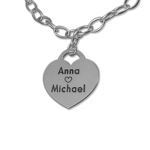 Sterling Silver Heart Charm Bracelet/Anklet - All Birthstone&trade;