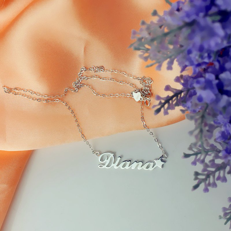 Personalised Letter Necklace Name Necklace Sterling Silver - All Birthstone&trade;