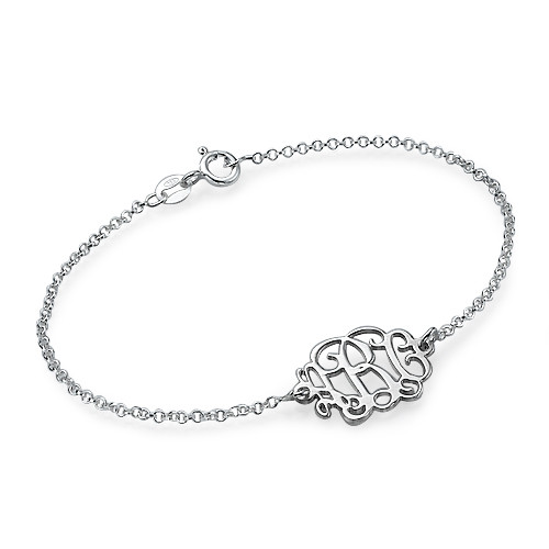 Sterling Silver Initials Bracelet /Anklet - All Birthstone&trade;