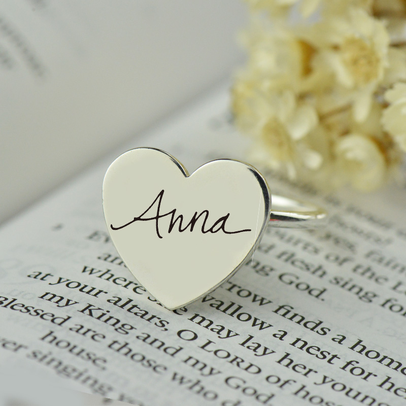 Personalised Signature Ring Handwriting Sterling Silver - All Birthstone&trade;