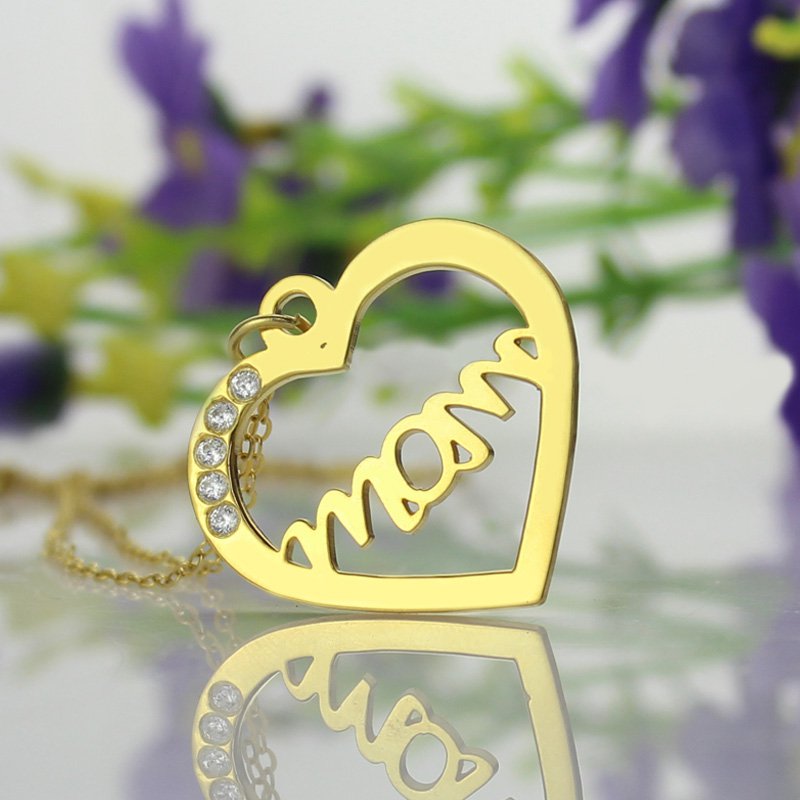 Mothers Heart Necklace With Birthstone 18ct Gold Plated  - All Birthstone&trade;