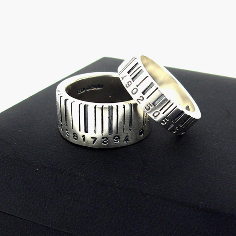 Medium Silver Barcode Ring - All Birthstone&trade;