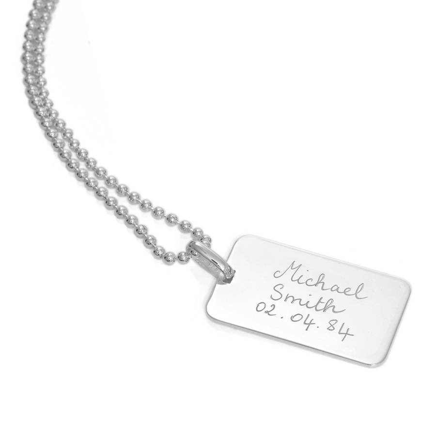 Mens Personalised Dog Tag Chain Necklace - All Birthstone&trade;